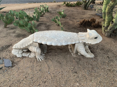 Oct 25 - Lizard bench at the 
Cave Creek museum.